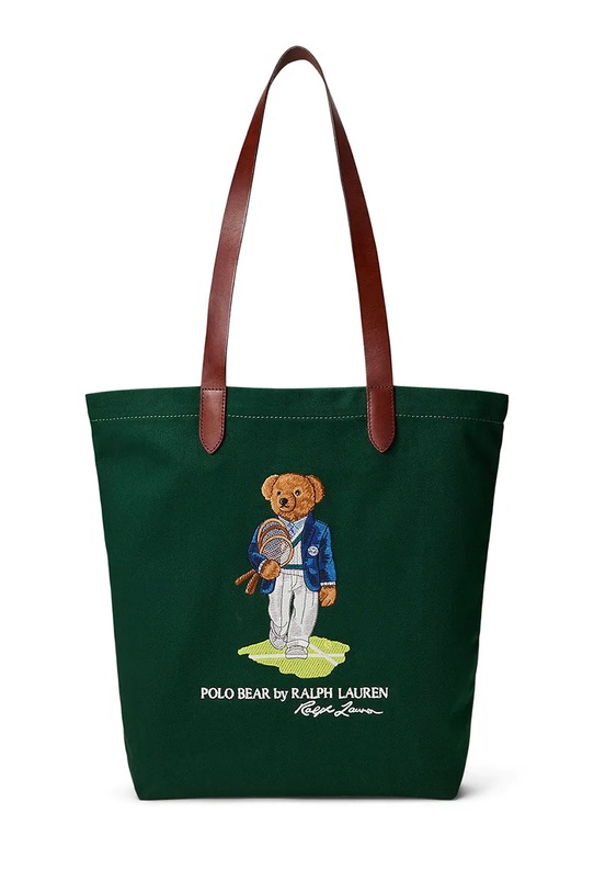 Polo Ralph Lauren CANVAS-SHOPPER-TTE-MED torebka shopper damska bawełniana zielony 405P13610001