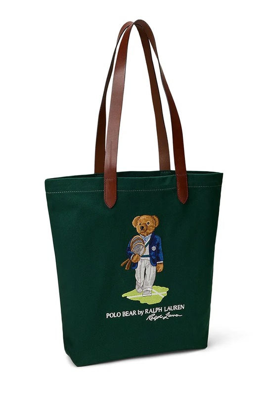 Akcesoria Polo Ralph Lauren CANVAS-SHOPPER-TTE-MED torebka shopper damska bawełniana 405P13610001 zielony