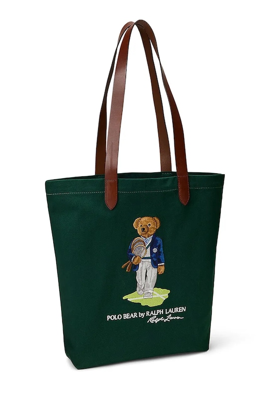 Akcesoria Polo Ralph Lauren CANVAS-SHOPPER-TTE-MED torebka shopper damska bawełniana 405P13610001 zielony