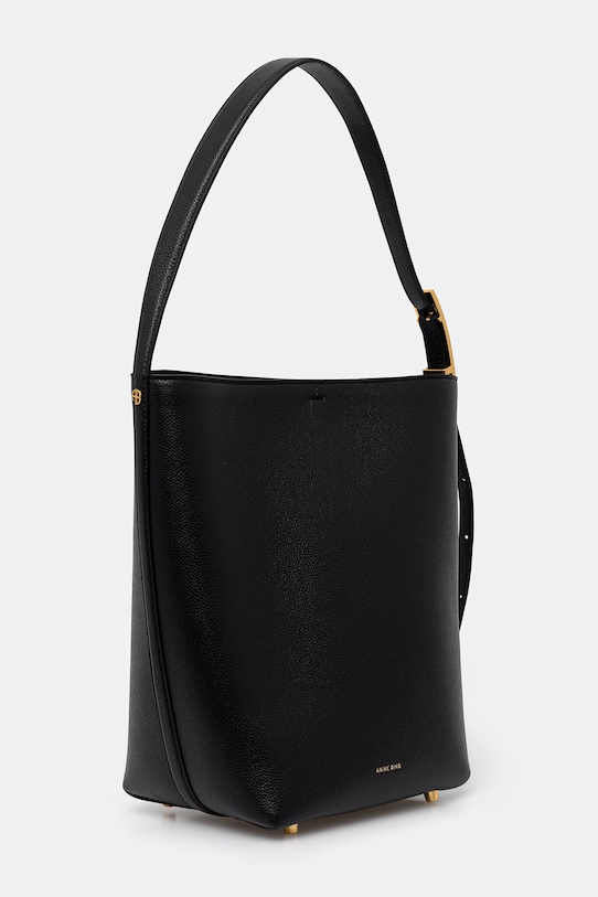 Anine Bing ELLY BUCKET BAG GRAINED LEATHER - BLACK torebka damska skórzana A.13.12178.BLK1 czarny SS26