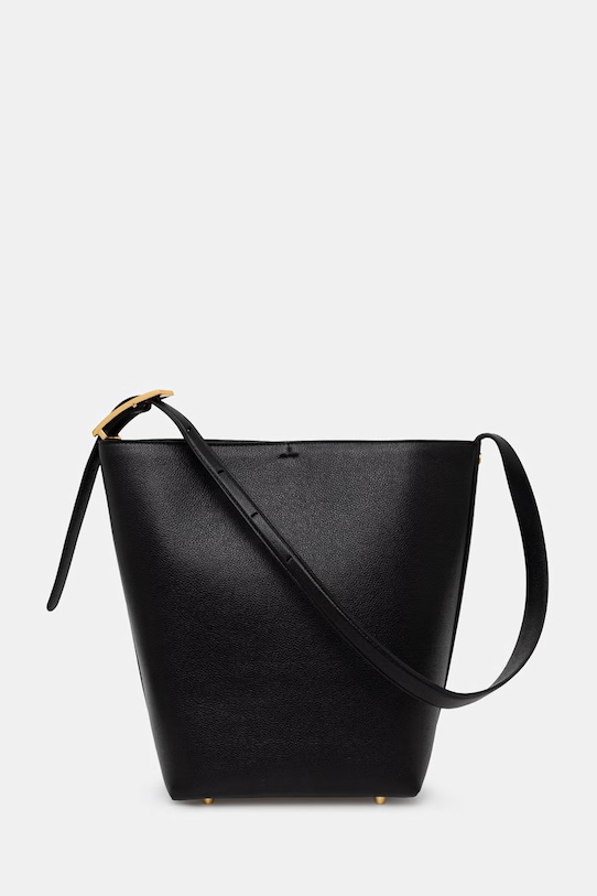 Akcesoria Anine Bing ELLY BUCKET BAG GRAINED LEATHER - BLACK torebka damska skórzana A.13.12178.BLK1 czarny