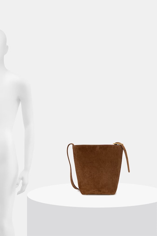 Anine Bing ELLY MEDIUM BUCKET BAG SUEDE - TOBACCO torebka damska zamszowa A.13.12209.BWN02