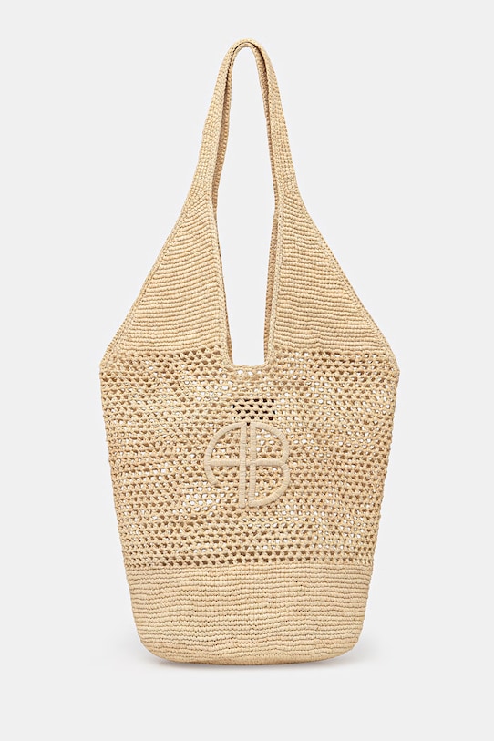 Anine Bing LEAH LOGO HOBO RAPHIA - NATURAL torebka damska beżowy A.13.12385.NAT1