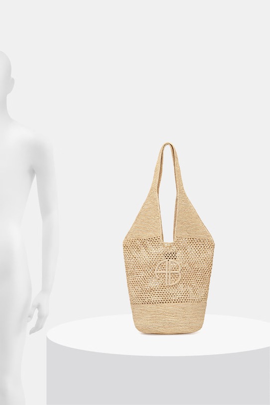 Anine Bing LEAH LOGO HOBO RAPHIA - NATURAL torebka damska A.13.12385.NAT1