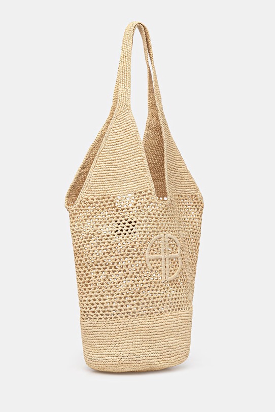 Anine Bing LEAH LOGO HOBO RAPHIA - NATURAL torebka damska A.13.12385.NAT1 beżowy SS26