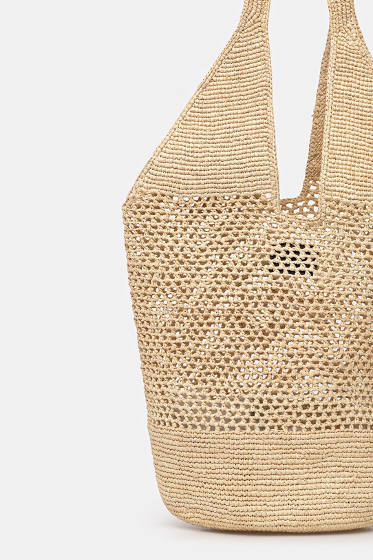 Akcesoria Anine Bing LEAH LOGO HOBO RAPHIA - NATURAL torebka damska A.13.12385.NAT1 beżowy