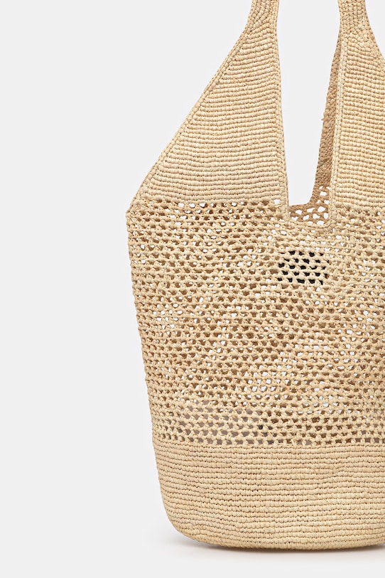 Akcesoria Anine Bing LEAH LOGO HOBO RAPHIA - NATURAL torebka damska A.13.12385.NAT1 beżowy