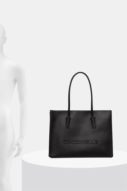 Coccinelle torebka shopper damska skórzana E1.UAK.11.01.01 czarny