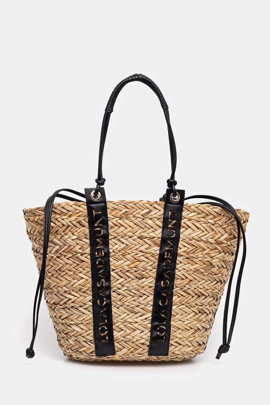 Lola Casademunt kosz plażowy mieści A4 beżowy LS2604091