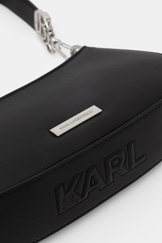 Karl Lagerfeld torebka bagietka damska z imitacji skóry IKON czarny B2W30180