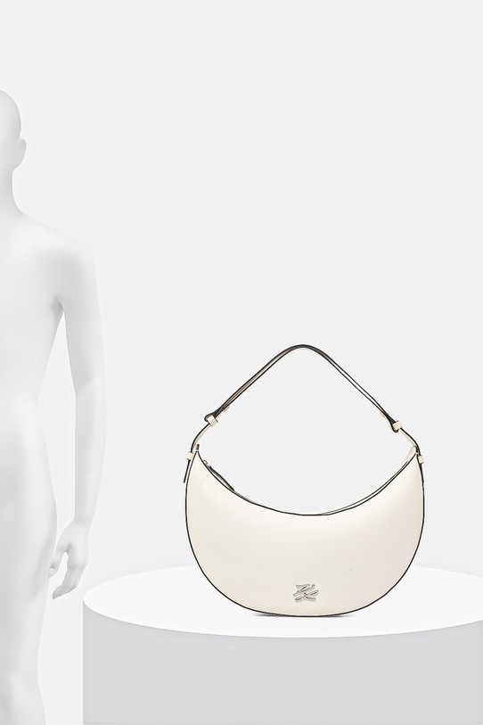 Karl Lagerfeld torebka rogal damska skórzana K/AUTOGRAPH B2W30236 beżowy