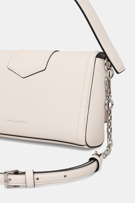 Doplňky Karl Lagerfeld crossbody kabelka dámská kožená K/NOVA B2W30098 bílá