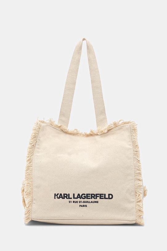 Karl Lagerfeld torebka tote damska bawełniana K/RSG beżowy B2W50021