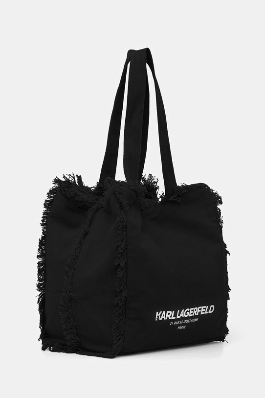 Karl Lagerfeld torebka tote damska bawełniana K/RSG B2W50021 czarny SS26
