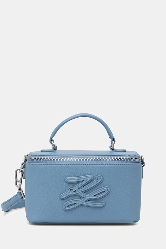 Karl Lagerfeld kufříková kabelka dámská kožená K/AUTOGRAPH modrá B2W30054