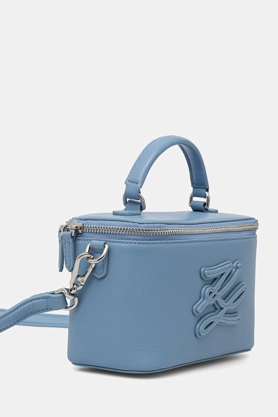 Karl Lagerfeld kufříková kabelka dámská kožená K/AUTOGRAPH B2W30054 modrá SS26