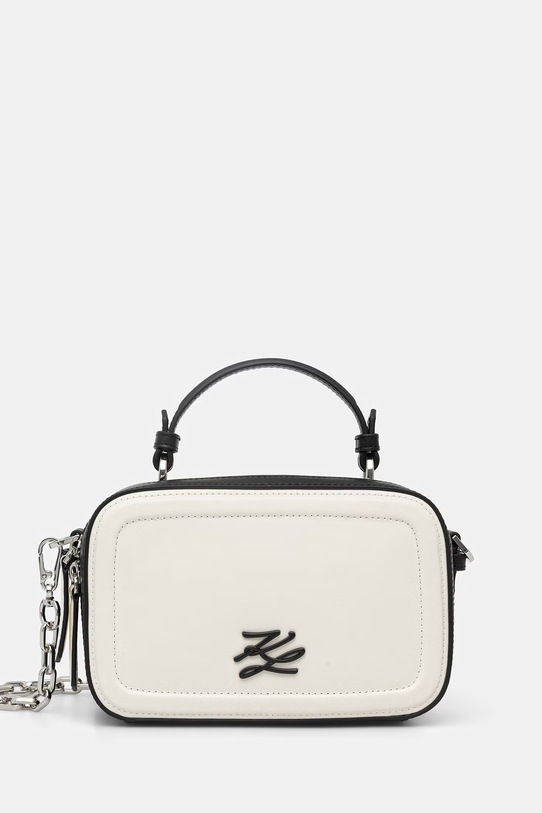 Karl Lagerfeld torebka crossbody damska skórzana K/AUTOGRAPH beżowy B2W30234