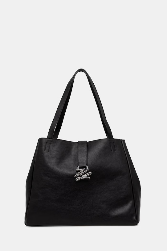 Karl Lagerfeld torebka shopper damska skórzana K/AUTOGRAPH czarny B2W30258