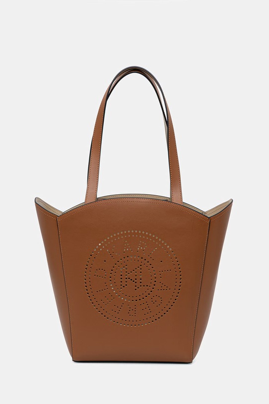 Karl Lagerfeld Torebka shopper damska skórzana K/CIRCLE brązowy B2W30013