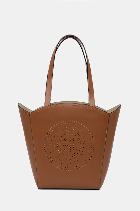 Karl Lagerfeld Torebka shopper damska skórzana K/CIRCLE brązowy B2W30013