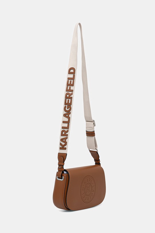 Karl Lagerfeld μικρή παιδική δερμάτινη τσάντα K/CIRCLE B2W30015 καφέ SS26