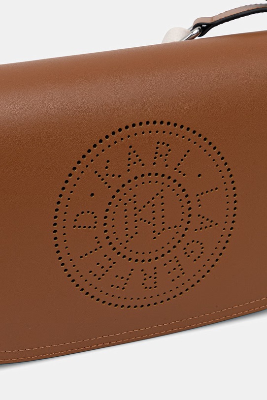 Karl Lagerfeld μικρή παιδική δερμάτινη τσάντα K/CIRCLE καφέ B2W30015