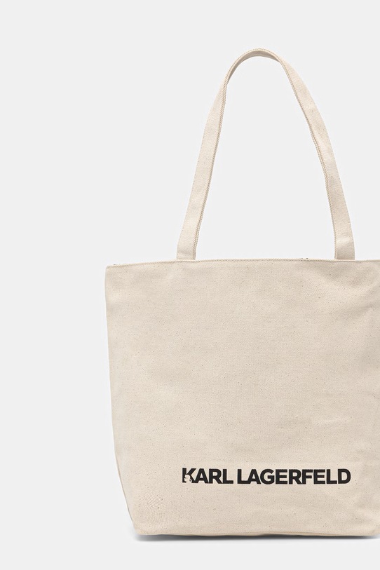 Karl Lagerfeld torebka shopper damska bawełniana K/ESSENTIAL B2W50019 beżowy SS26
