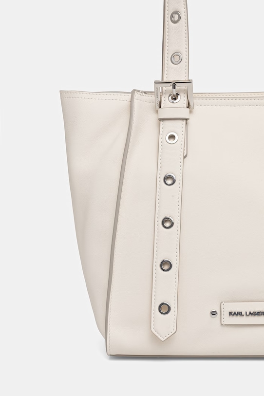 Karl Lagerfeld torebka tote damska skórzana K/EYELETS beżowy B2W30085
