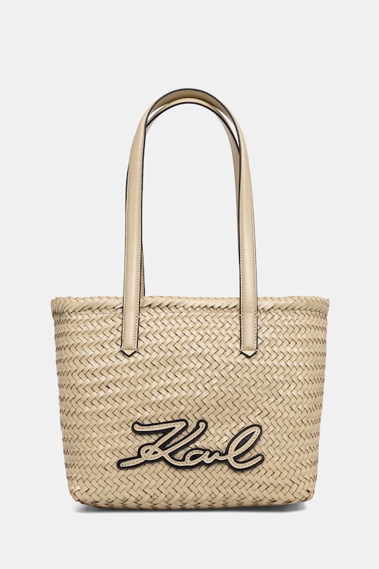 Karl Lagerfeld Сумка tote кожаная для женщин K/SIGNATURE бежевый B2W30206