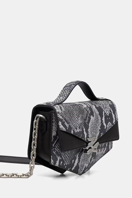 Karl Lagerfeld listonoszka damska skórzana Karl Lagerfeld Studio B2W30255 szary SS26