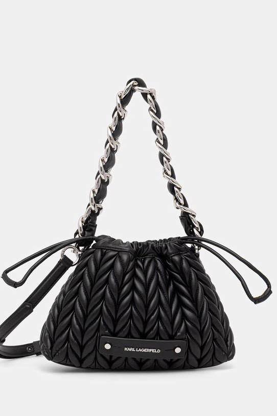 Karl Lagerfeld torebka damska z imitacji skóry K/WEAVE czarny B2W30035