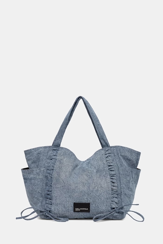 Karl Lagerfeld Jeans torebka jeansowa mieści A4 niebieski B2W50054