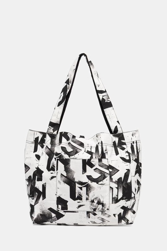 Karl Lagerfeld Jeans torebka dwustronna wzorzyste biały B2W50047