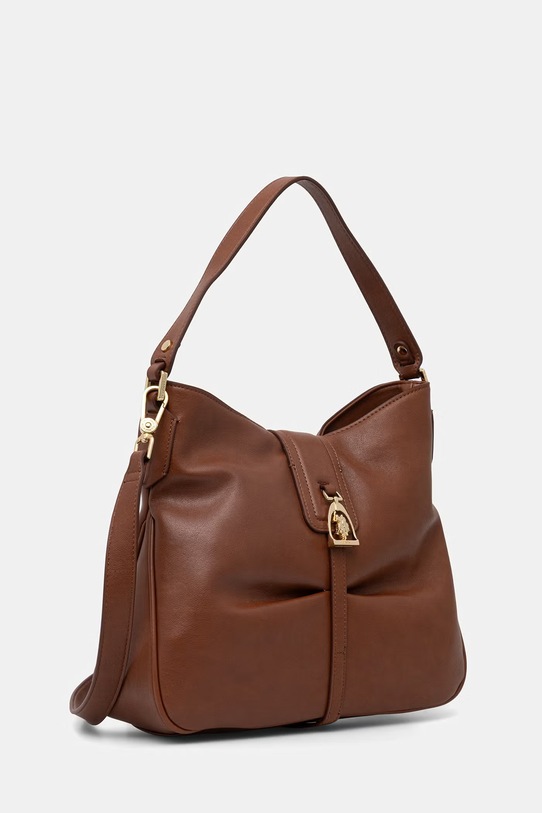 U.S. Polo Assn. torebka worek damska z imitacji skóry BENSON BEU7B9038WVP brązowy SS26