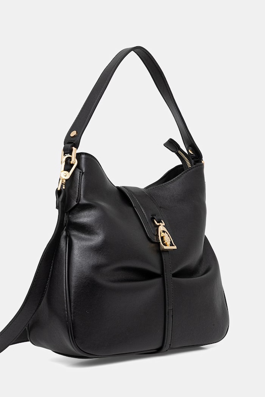 U.S. Polo Assn. torebka worek damska z imitacji skóry BENSON BEU7B9038WVP czarny SS26