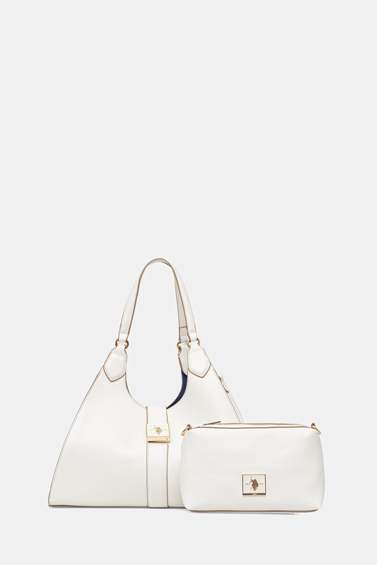 U.S. Polo Assn. kabelka typu shopper dámska z imitácie kože MARGARET biela BEUMF9043WVP