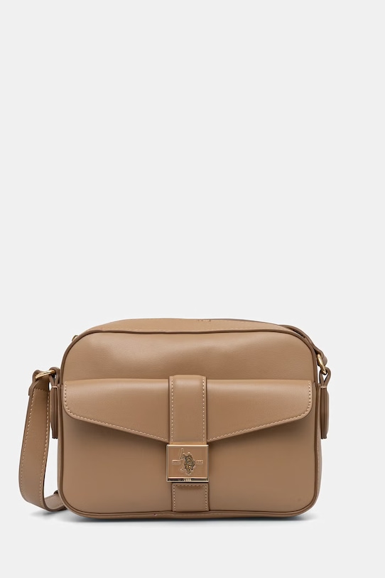 U.S. Polo Assn. torebka crossbody damska z imitacji skóry MARGARET beżowy BEUMF9046WVP