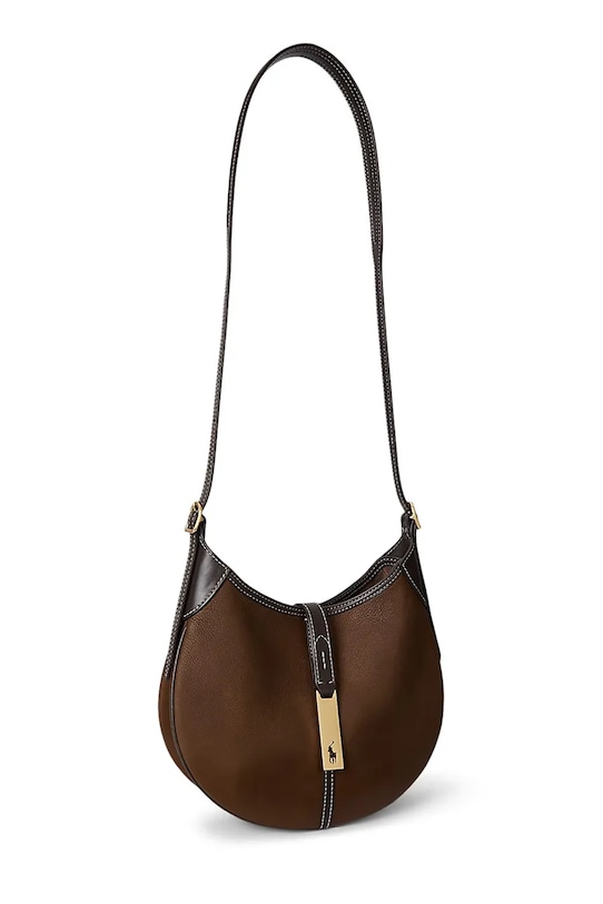 Akcesoria Polo Ralph Lauren torebka damska skórzana 428P01698 brązowy