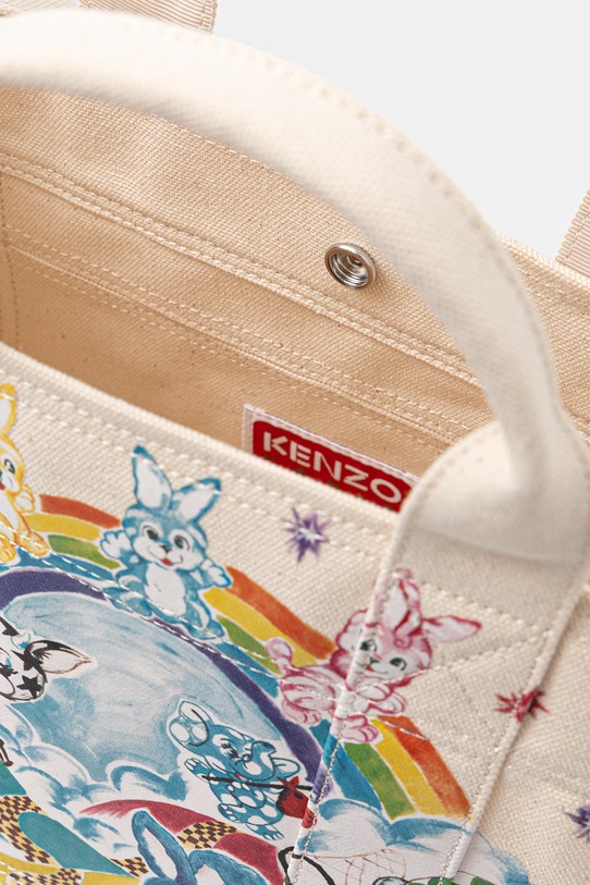 Kenzo torebka bawełniana Shopper/Tote bag FG58SA910F35 beżowy