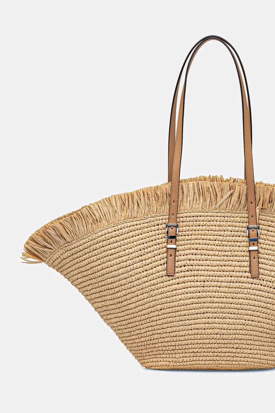 Akcesoria MICHAEL Michael Kors torebka koszyk damska z imitacji skóry 30S6S9FT9Y beżowy