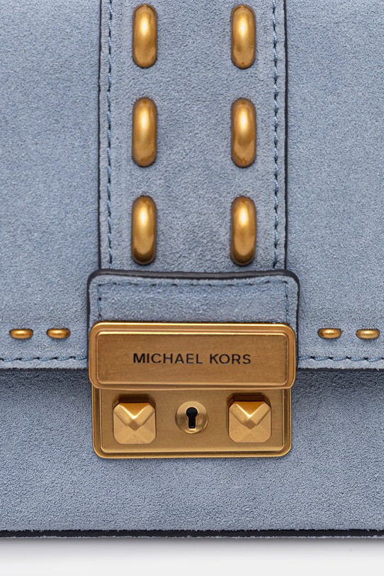 Semišová kabelka MICHAEL Michael Kors tyrkysová 30S6A2RL5S
