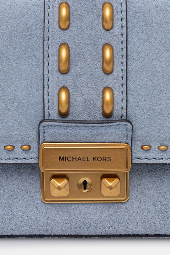 Semišová kabelka MICHAEL Michael Kors tyrkysová 30S6A2RL5S