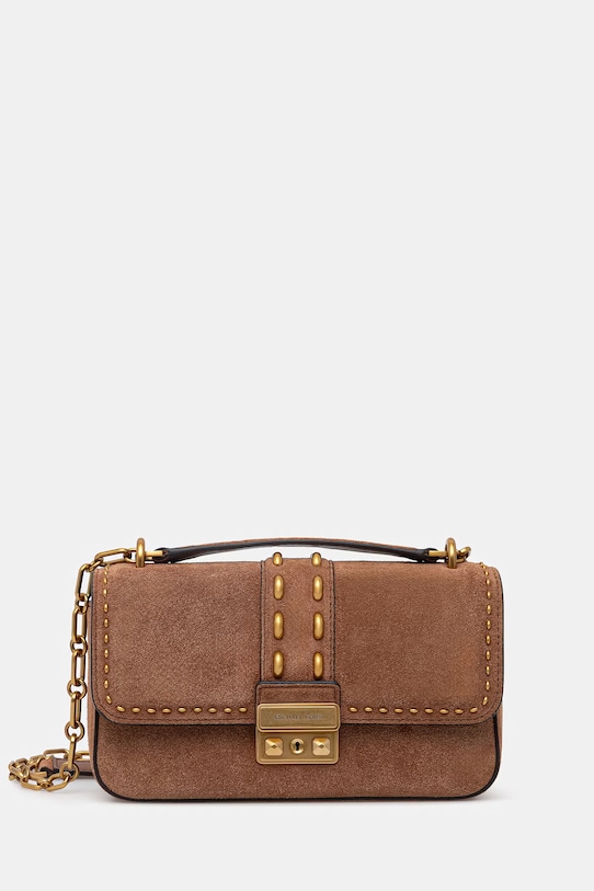 Semišová kabelka MICHAEL Michael Kors semišová koža hnedá 30S6A2RL5S