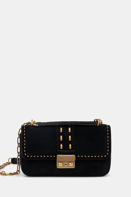 Semišová kabelka MICHAEL Michael Kors semišová koža čierna 30S6A2RL5S