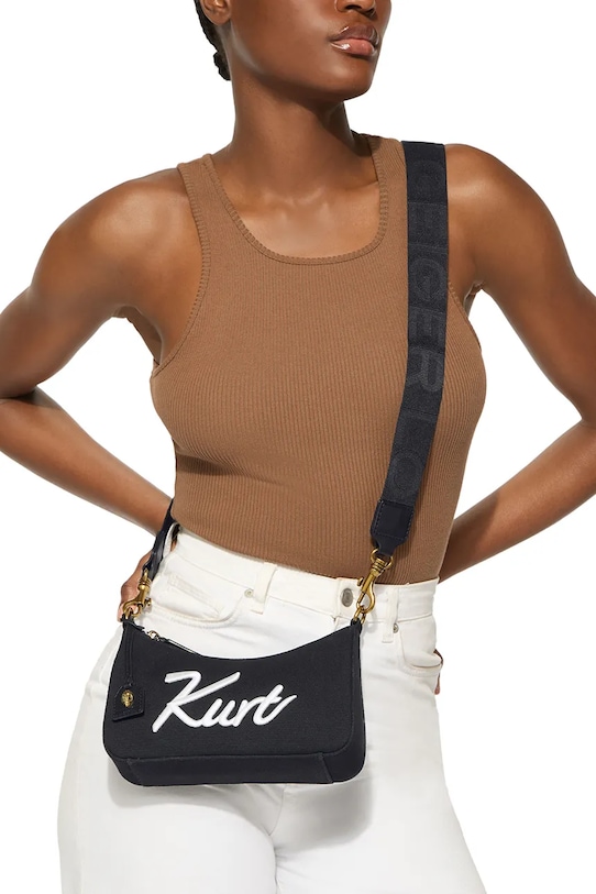 Kurt Geiger London torebka crossbody damska bawełniana 5587200609 czarny