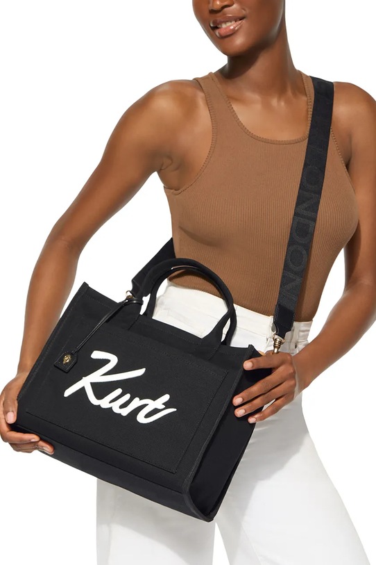Kurt Geiger London torebka tote damska bawełniana 5570700609 czarny