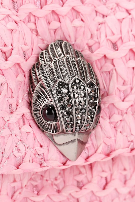 Kurt Geiger London crossbody kabelka dámska Raffia Kensington ružová 5582698999