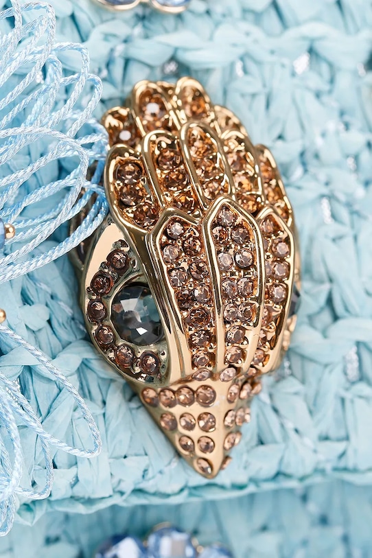 Kurt Geiger London torebka crossbody damska Raffia Mini Kensington niebieski 5576883999