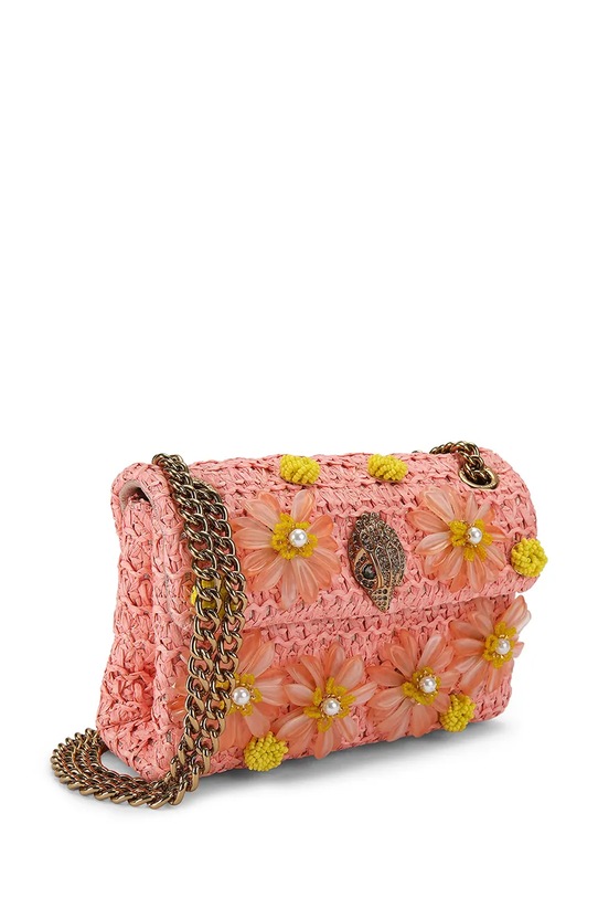 Kurt Geiger London torebka crossbody damska Raffia Mini Kensington 5576896999 pomarańczowy SS26
