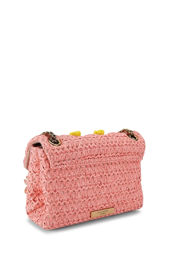 Akcesoria Kurt Geiger London torebka crossbody damska Raffia Mini Kensington 5576896999 pomarańczowy